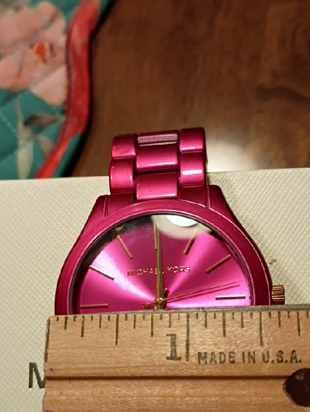 Michael Kors Hot Pink Metallic Link Watch